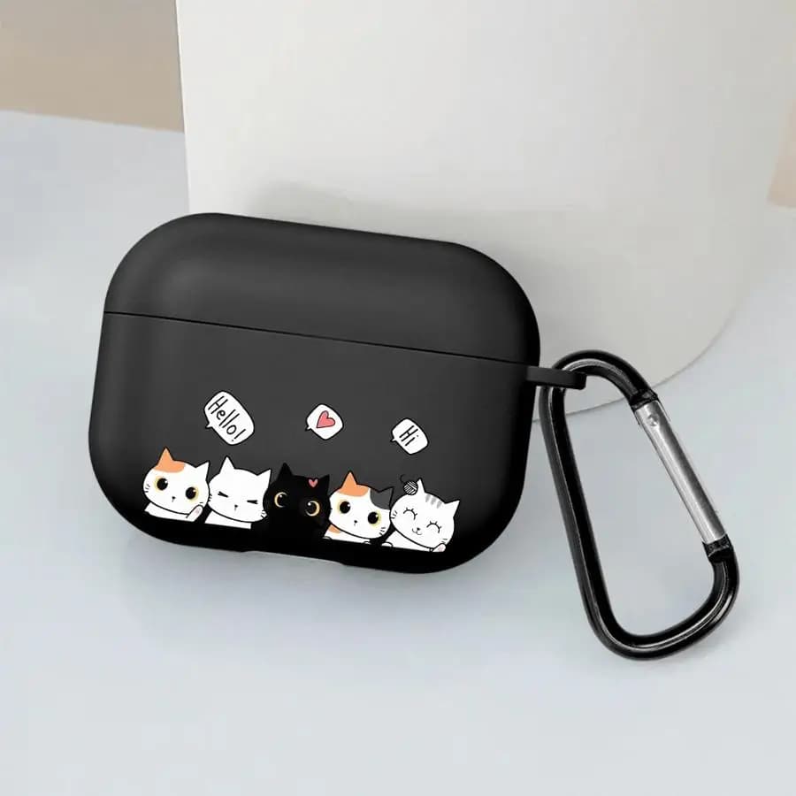 Cute Line Cat Earphone Cases Cover Case per Airpods Pro3 4 Pro2 2 3 1 Pro