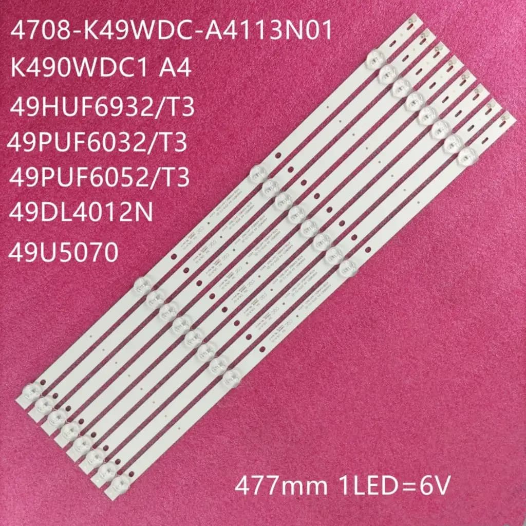 Striscia di retroilluminazione a LED per HARPER 49U750TS Daewoo U49V870VKE 49U5070 49PUF6032 49DL4012N K490WDC1 A4 4708-K49WDC-A4113N01