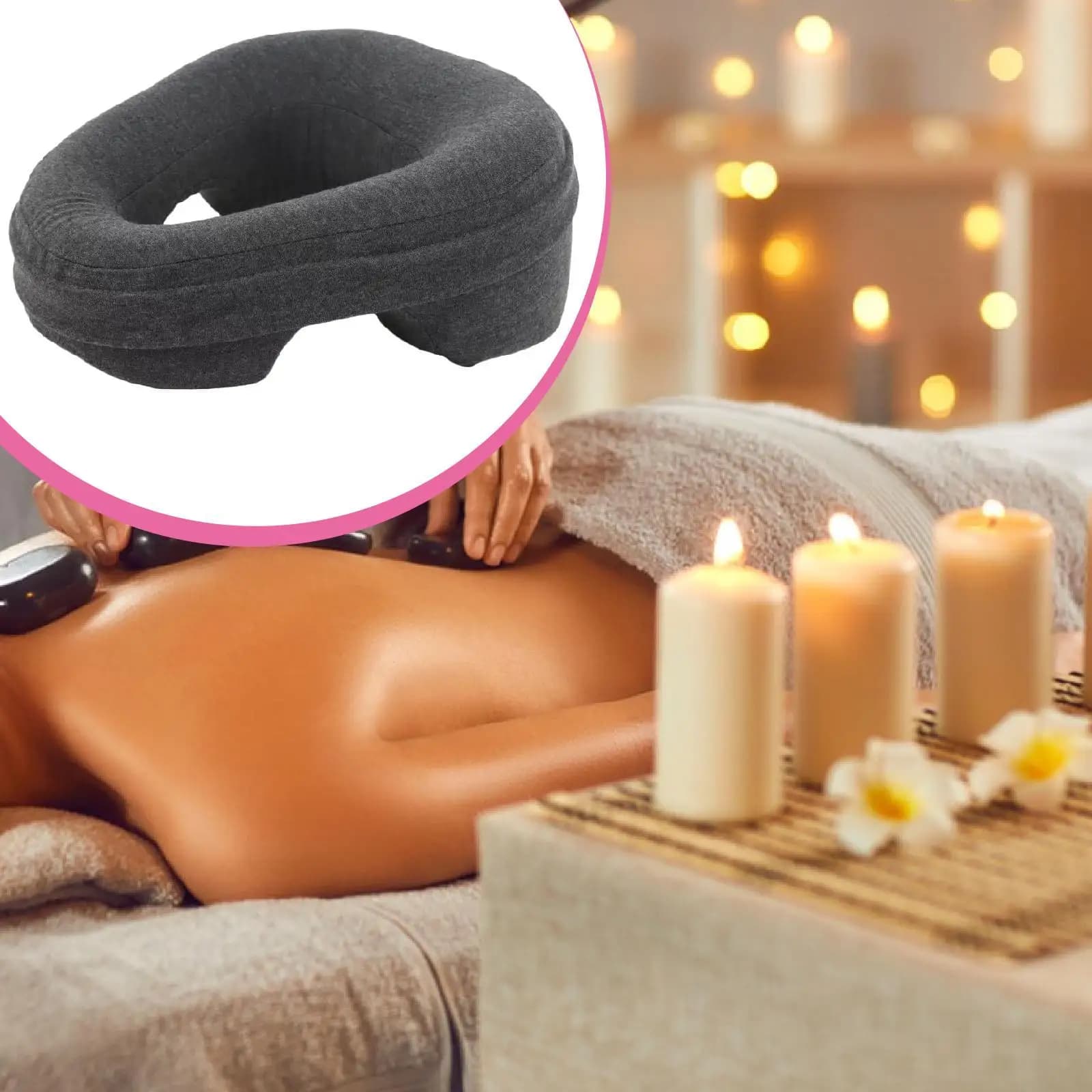 Cuscino Ergonomico in Memory Foam per Massaggio Facciale, Poggiatesta Comfort per Salone e Spa Domestica