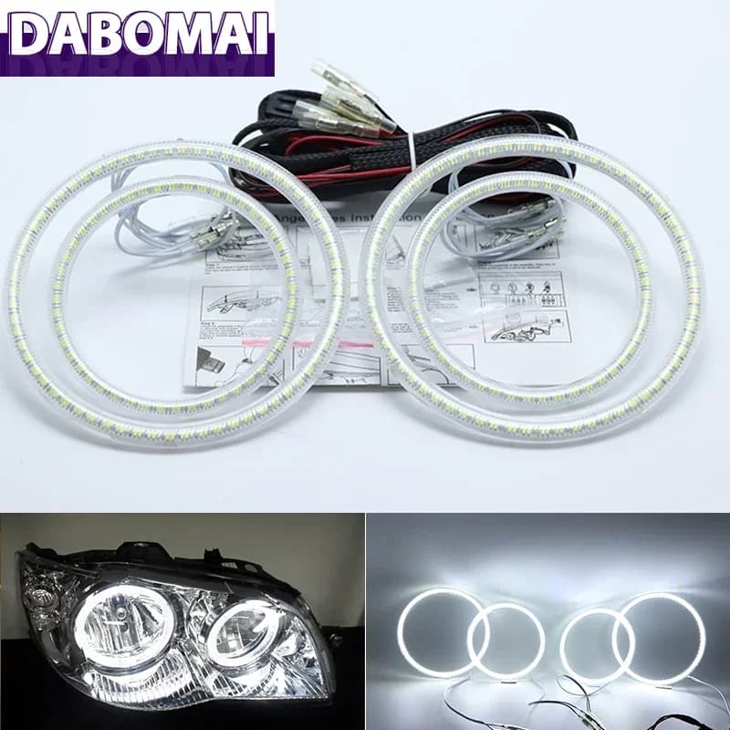 Kit Anelli Luminosi LED Bianchi SMD Ultra Luminosi 2600LM 12V per Fiat Albea 2005-2012