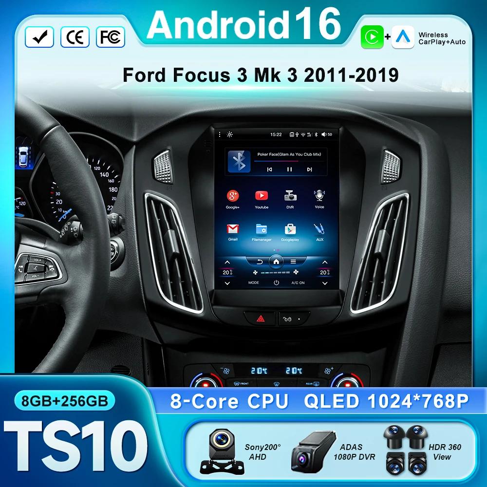 Autoradio Android 16 con Carplay per Ford Focus MK3 2011-2019, Navigatore GPS, Lettore Multimediale, Stereo, Bluetooth 5G
