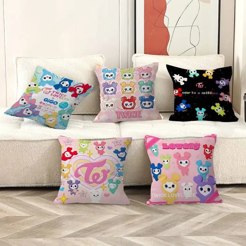 Kpop T-TWICES Cushion Cover Polyester Sofa Cushions Decorative Throw Pillows Home Decoration Pillowcover