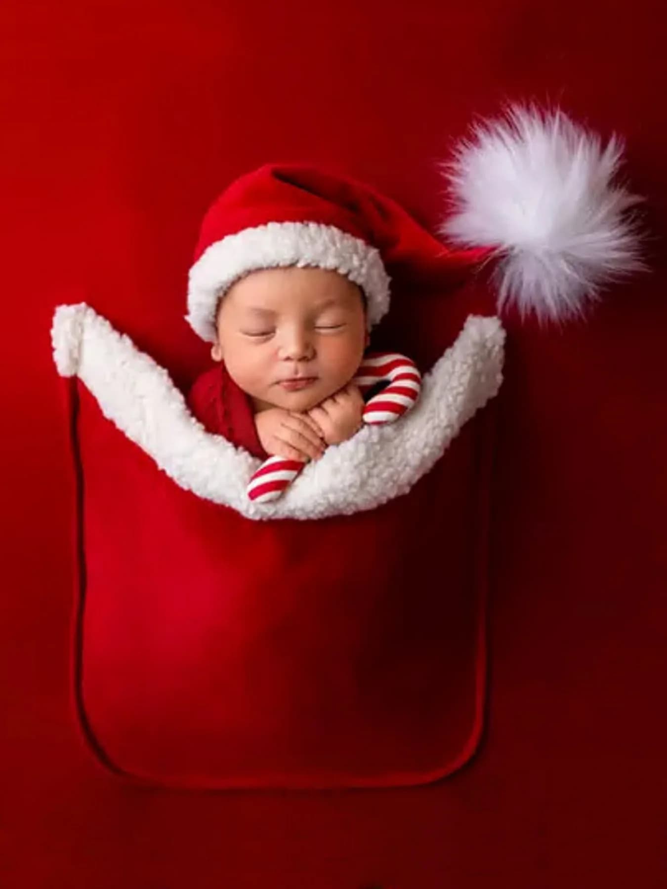 Santa Claus dress for newborn Red-haired Sacco with hat Shooters for children Nice Christmas costume Cover for photo shoot for vacation