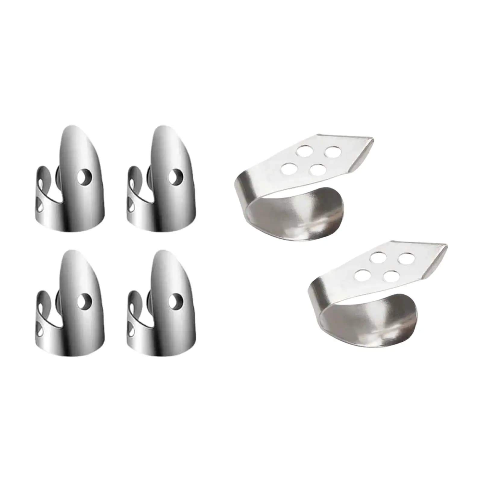 Guitar Finger Picks Stainless Steel Ventilated Design Musical Accessories Portable Set for Acoustic Electric Bass Banjo Playing