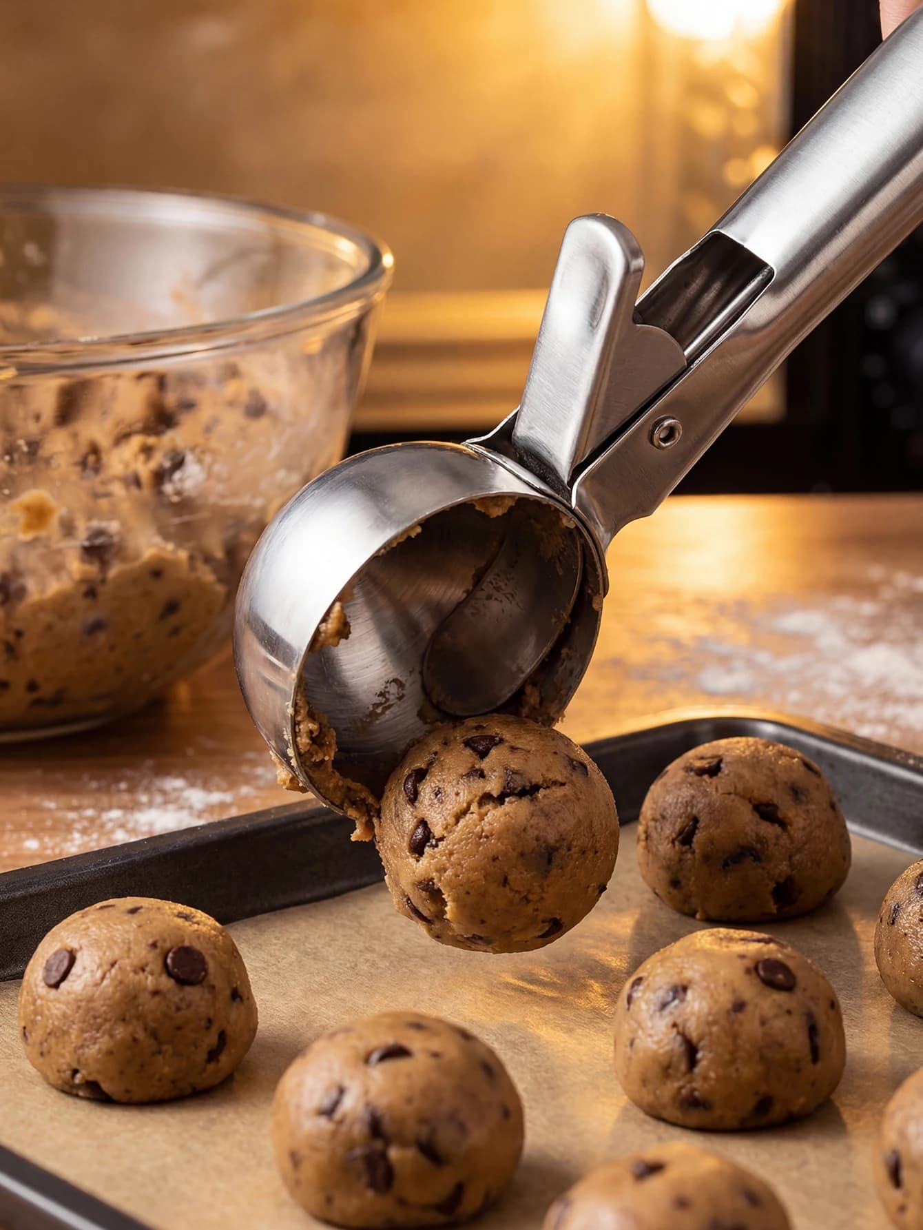 Cucchiaio per Gelato in Acciaio Inox Multifunzionale, Paletta per Gelato a Doppio Uso, Cucchiaio per Palline di Frutta e Anguria, Strumento per Cubetti di Ghiaccio Domestico