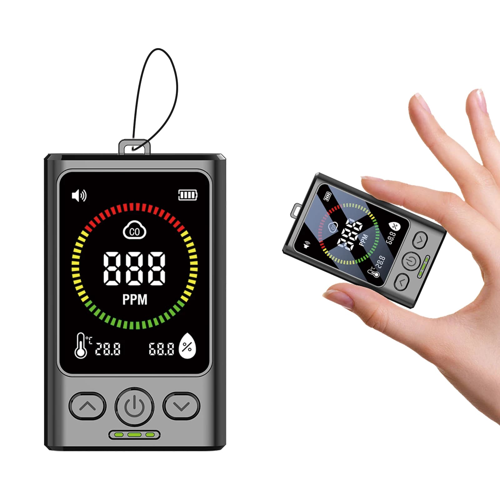 2025 New Multifunctional Professional Detector Foldable Support Stand Carbon Monoxide Smoke Alarm Temperature Humidity Sensor