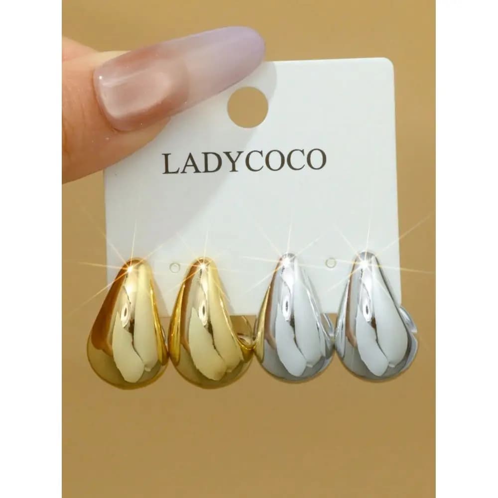 2 paia di eleganti orecchini a goccia, adatti per l'uso quotidiano da donna, per appuntamenti, feste e abbinamenti quotidiani
