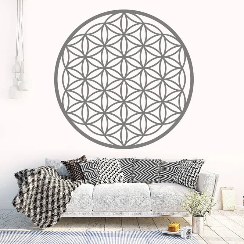 Life Flower Boho Decals, Vinyl Mandala Sticker Seed Of Life Geometric Pattern Mandala Deco Modern MT27