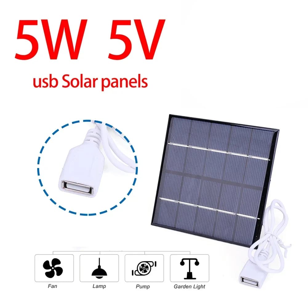 Pannello solare da 5 W 5 V Caricabatteria solare Pannello da 100 * 100 mm per scheda di campeggio esterna Power Bank Forniture di ricarica del telefono