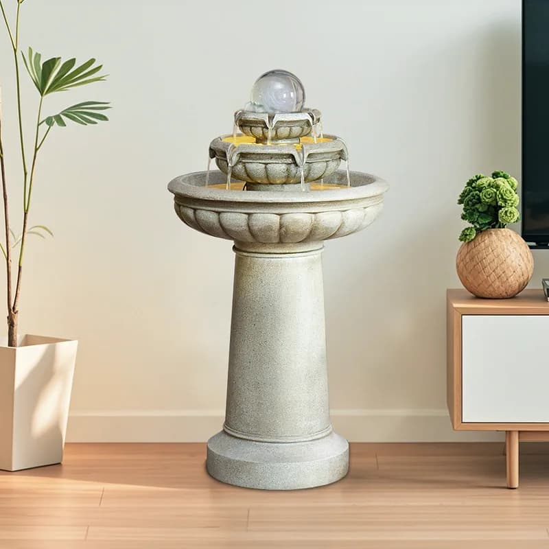 Semplice fontana di acqua corrente in stile europeo feng shui ruota roccioso umidificatore acqua circolante ufficio soggiorno cortile