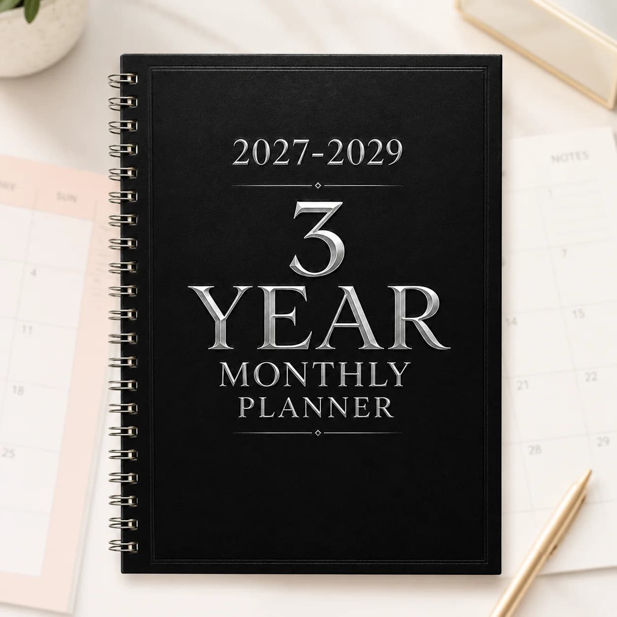 2027-2029 3-Year Monthly Planner, A5 Spiral Planner Notebook Minimalist Organizer for Goals, Appointments and Long-Term Planning