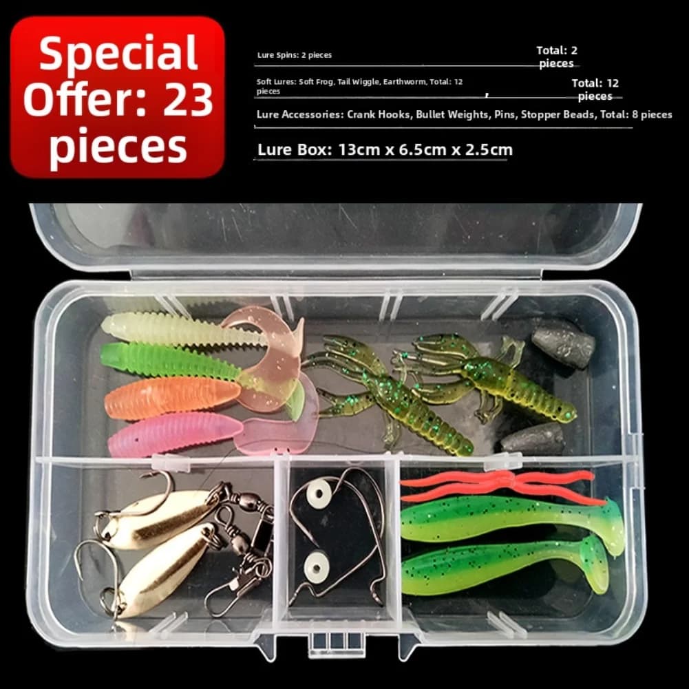 Fish baits Fishing bait kit Fishing trips Layer equipment box EVA housing Vibrating realistic models Multi-piece selection