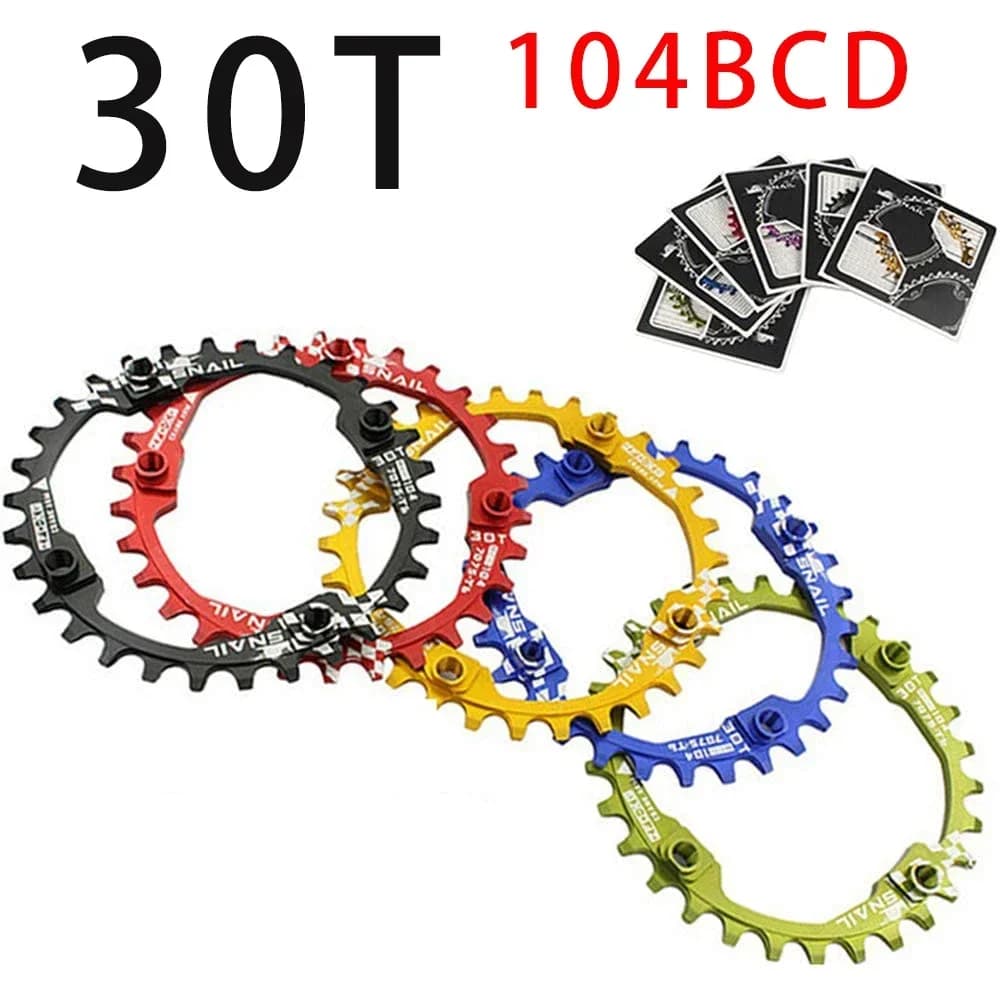 Snail 104BCD corona rotonda bici 30T dente MTB bici Mountain Bike corona corona 104 BCD per manovella Shimano/SRAM/FSA 7-11S