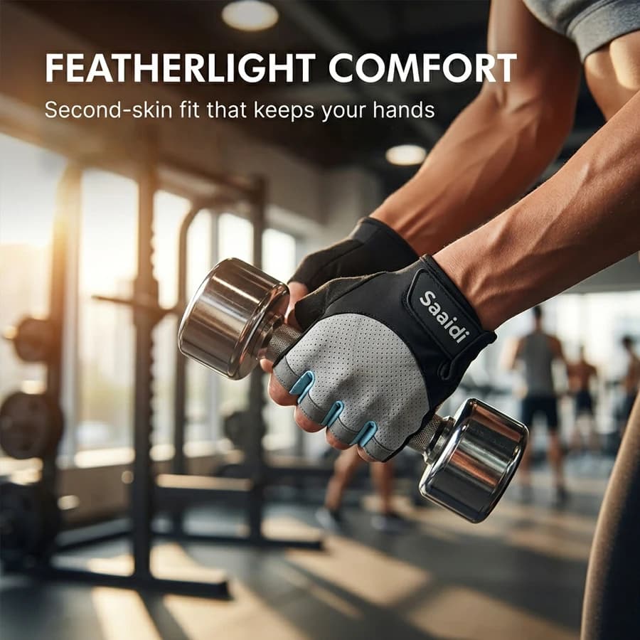 Breathable Ventilated Half Finger Workout Gloves Sweat Wicking Anti-slip For Gym Weight Lifting Cycling Training Women