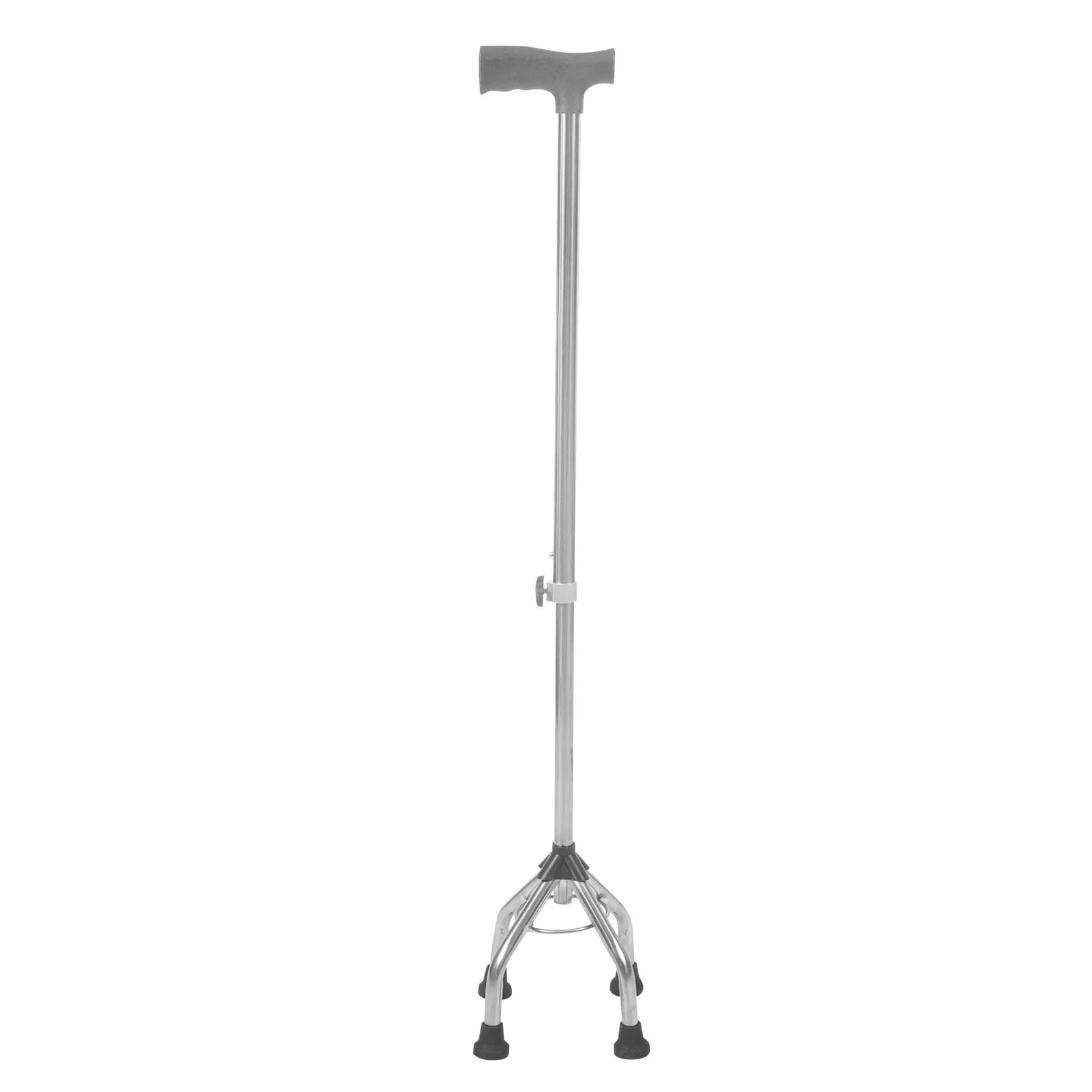 Adjustable Quad Cane Walking Stick Nonskid Stable Grip Elderly Walking Pole Comfortable Handle Outdoor Hiking Trekking Travel