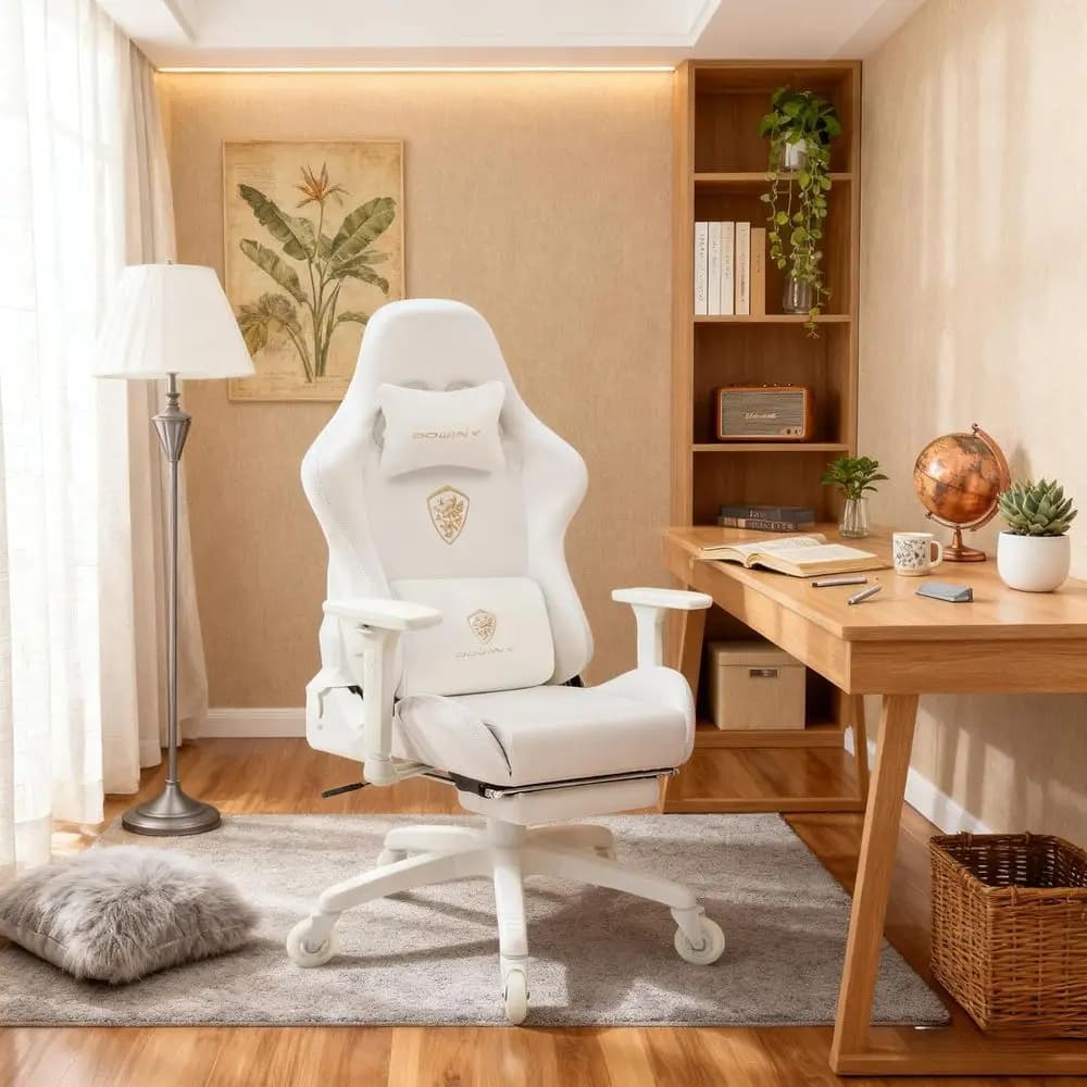 Sedia da gaming ergonomica in pelle scamosciata per adulti, traspirante e di grandi dimensioni, supporta fino a 440 libbre, ideale per lunghe sessioni di gioco, leggera