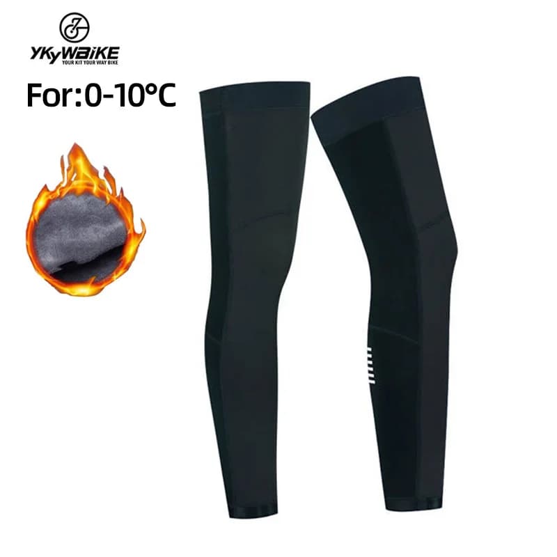 YKYW Winter Cycling Leg Brace per uomo donna Thermal Fleece Pro antivento Leg Sleeve ginocchiera MTB Bike Sports Protect Cover