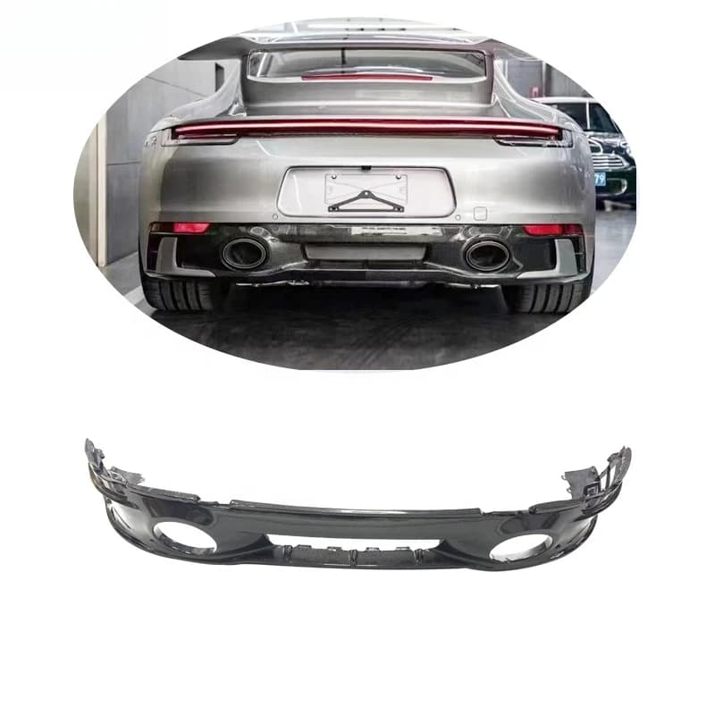 Dry Carbon Fiber SD Style Rear Bumper for 992 Rear Bumper Sp Lip Diffuser Cover Trim Body Kit
