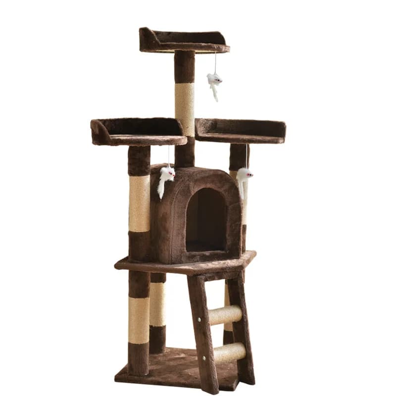 Struttura da arrampicata per gatti, casetta sull'albero, piattaforma per saltare, villa con letto, grande torre per gatti, lussuosa e multifunzionale, struttura da arrampicata per gatti