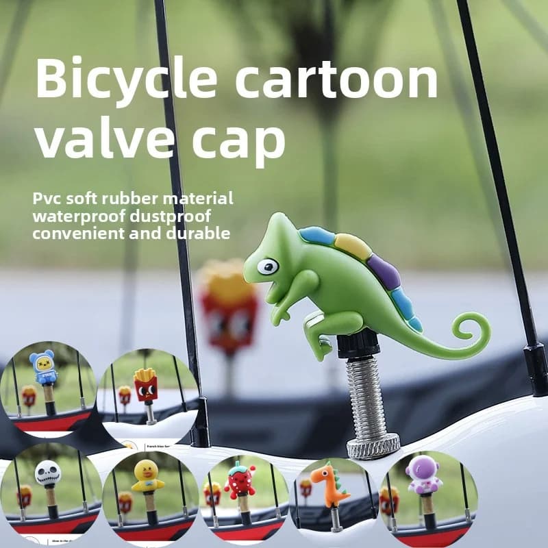 2 Pezzi Tappo per Valvola Bicicletta, Copertura Valvola in Silicone Creativa e Impermeabile per Bici da Strada e Mountain Bike, Accessorio Decorativo per Ciclismo
