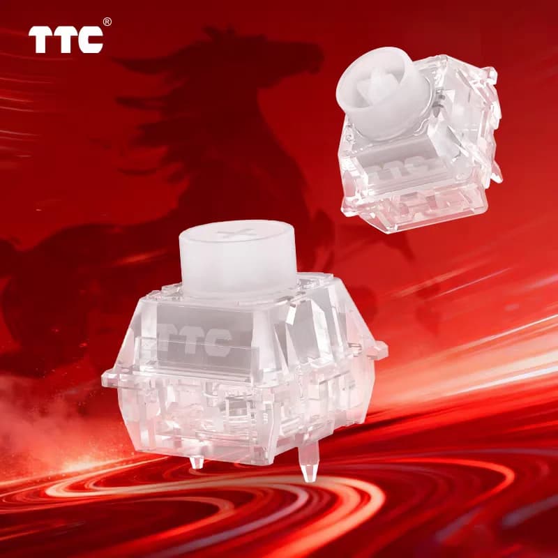TTC Horse Magnetic Switch Linear Innovative Built-In Axis Sound Package Dual Light Position Transparent RGB DIY Keyboard Switch