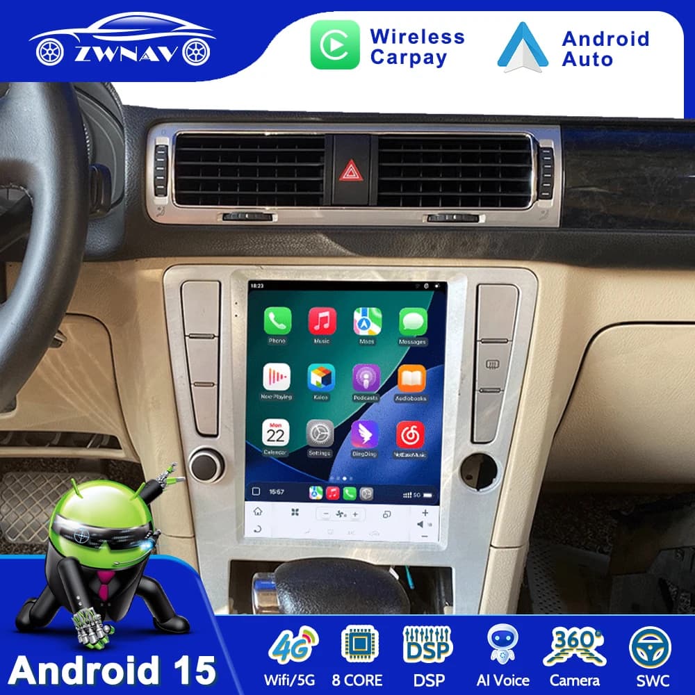 Android Car Radio For Volkswagen Passat 2006-2012 Multimedia Wireless Carplay Navigation GPS 10.4 Inch Touch Screen DSP Headunit