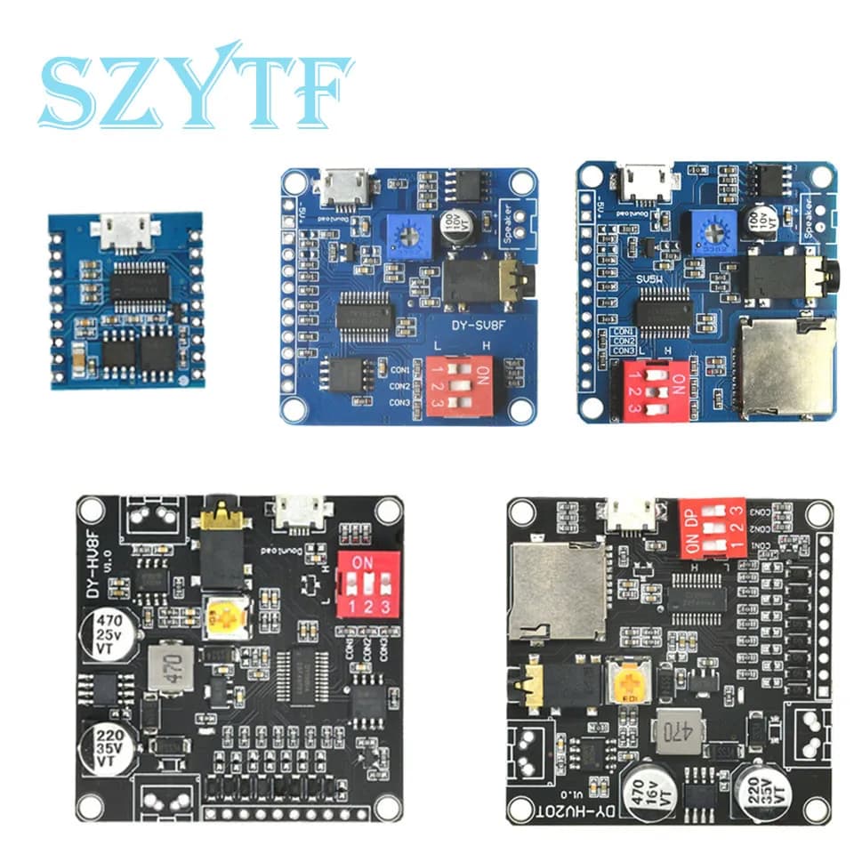 Modulo di riproduzione vocale Lettore musicale MP3 UART I/O Trigger Scheda amplificatore DY-SV17F DY-SV5W DY-SV8F DY-HV20T DY-HV8F per Arduino