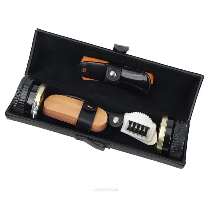 X5XA Professional Footwear Polish Care Tool With Shoehorn Brush Polish Applicator Sponge For Shoe Belt Bag Jackets