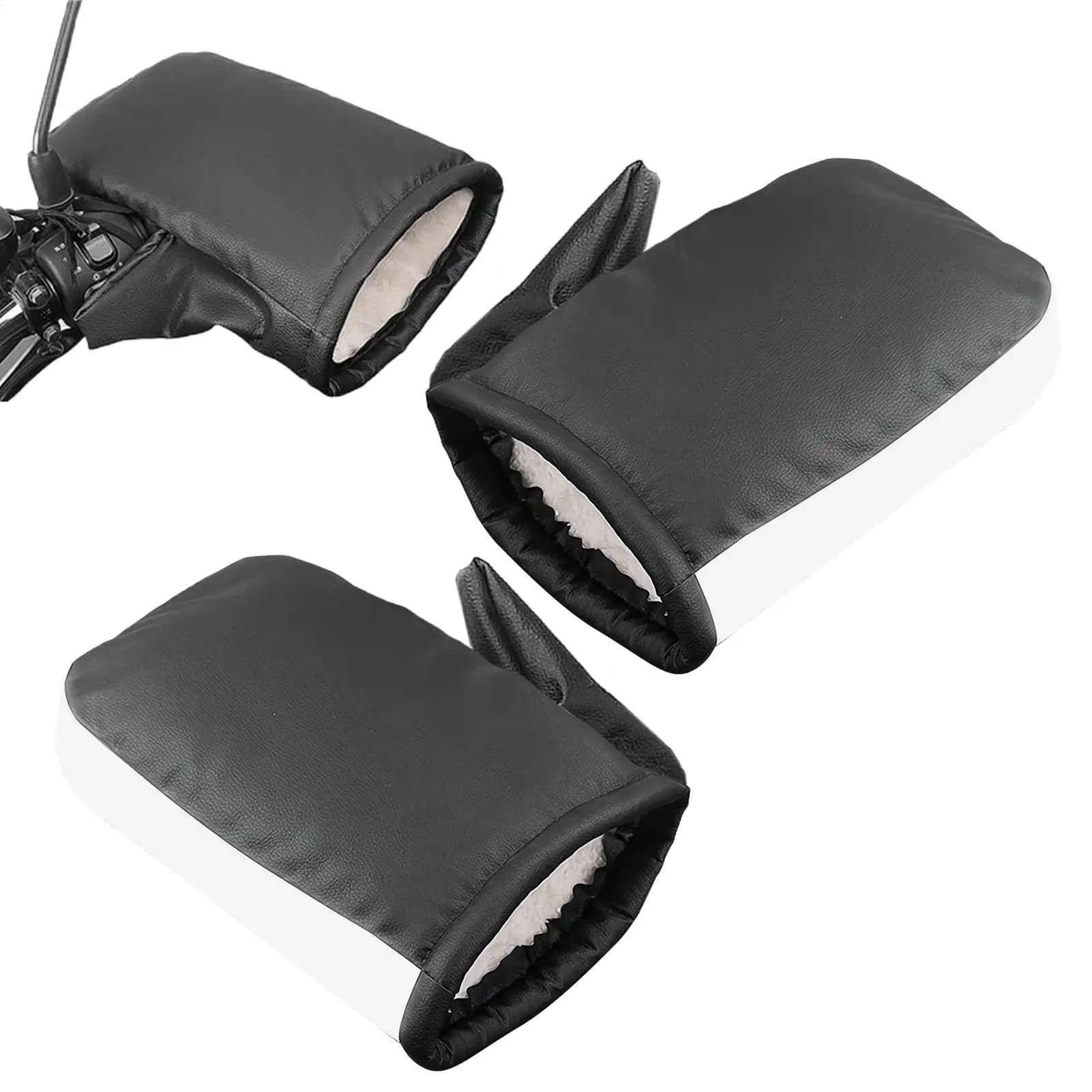 Motorcycle Handlebar Mitts Waterproof Comfortable Reflective Winter ATV Muffs Thermal Handlebar Gloves For Men Women Winter Cold