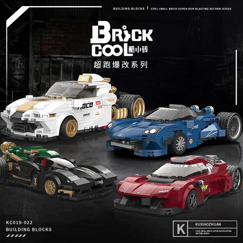 DECOOL Souped-Up Supercar Building Blocks Moto d'epoca Modellini tecnici di auto tuning Mattoncini Giocattoli per bambini e ragazzi Regali