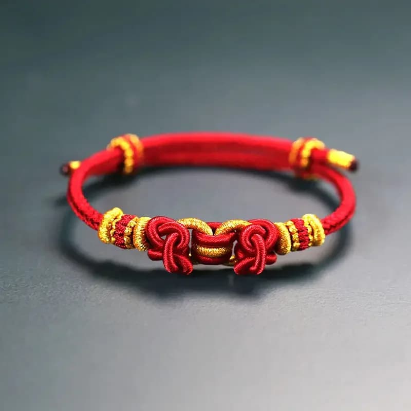Braccialetto in corda rossa per il Nuovo Anno del Serpente, regalo per l'anno di vita, braccialetto intrecciato fatto a mano, braccialetto portafortuna per coppie, perline fai da te indossabili