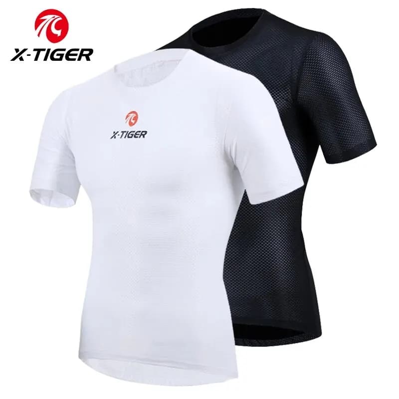 X-TIGER Maglia da ciclismo da uomo Strati base traspiranti ad asciugatura rapida Canottiera da bici Maglia in poliestere Ciclismo Maillot Ciclismo Hombre