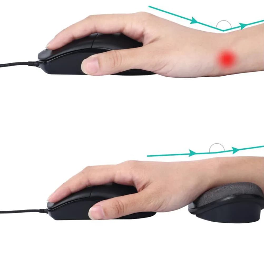 Tappetino Ergonomico per Mouse con Poggiapolsi in Memory Foam, Nero, Antiscivolo, per Computer, Laptop, Gaming, Lavoro, Supporto Confortevole
