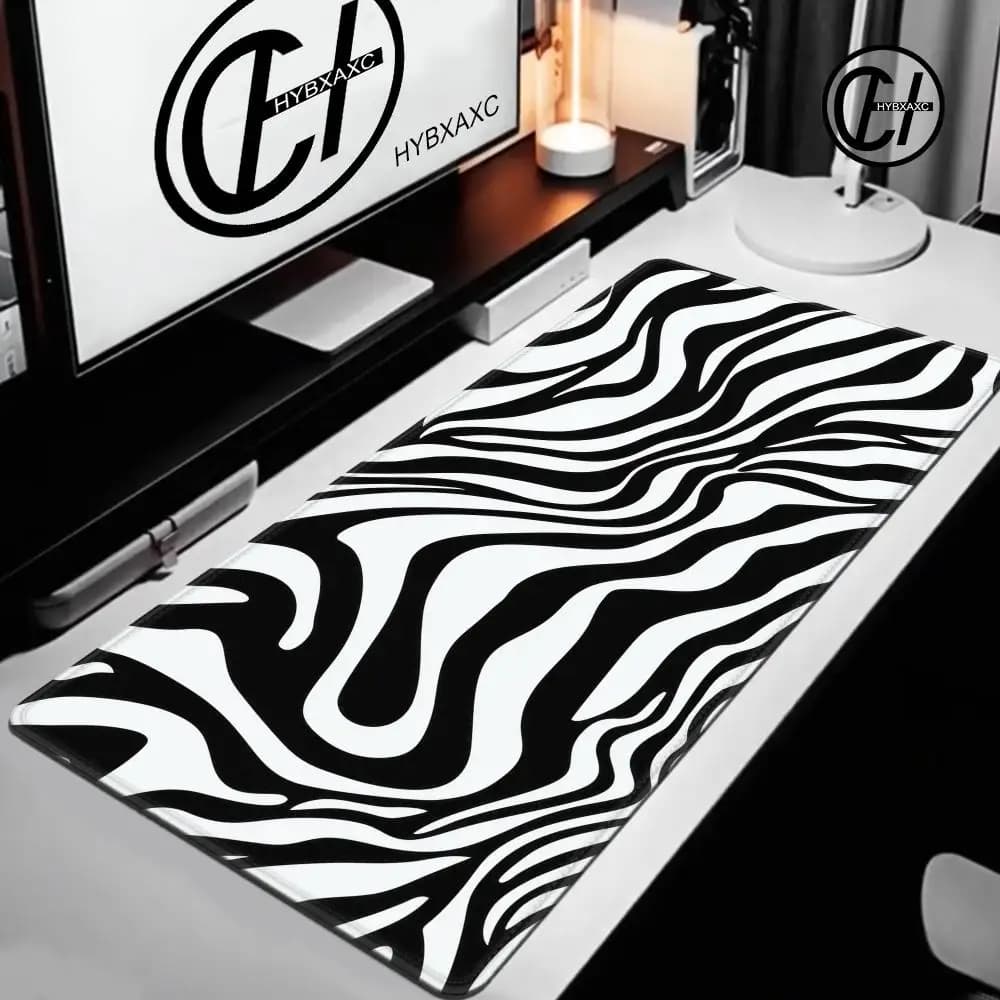 Large Zebra Print Mouse Pad Cute HD Desk Pad Extended Gaming Keyboard Mats Large 100x50cm XXL Gamer Mousepad