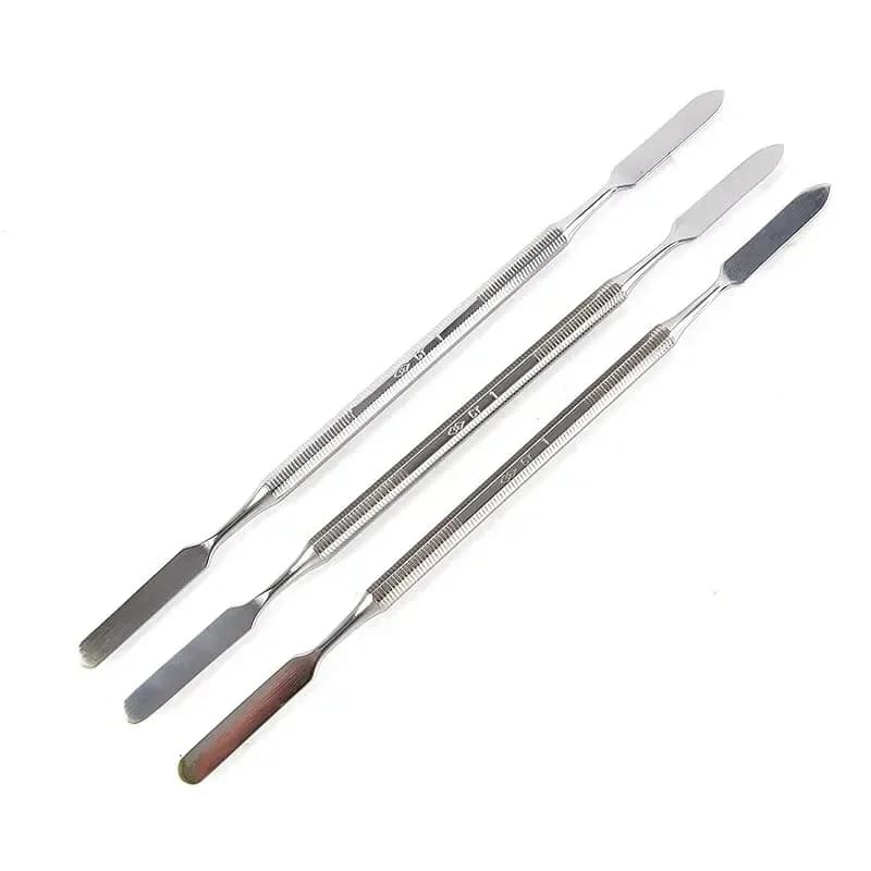 3 pieces stainless steel spatula mixing tool spatula dental rod Nail Art makeup foundation shade mixing Stick color tools
