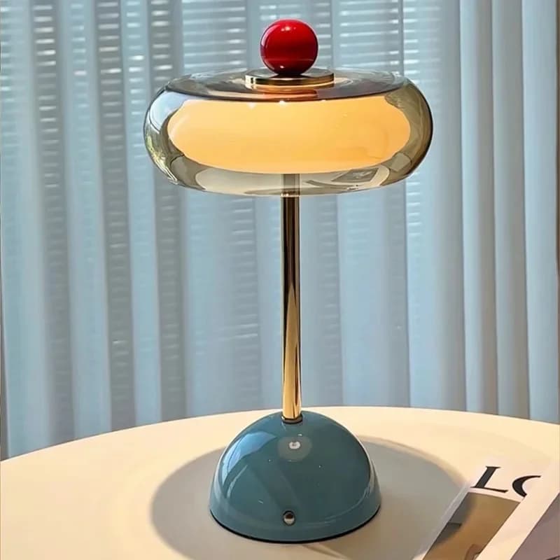 Retro Transparent Glass Table Lamp Decorative Desk Lamp Bedroom Bedside Night Light Nordic Home Atmosphere Lighting