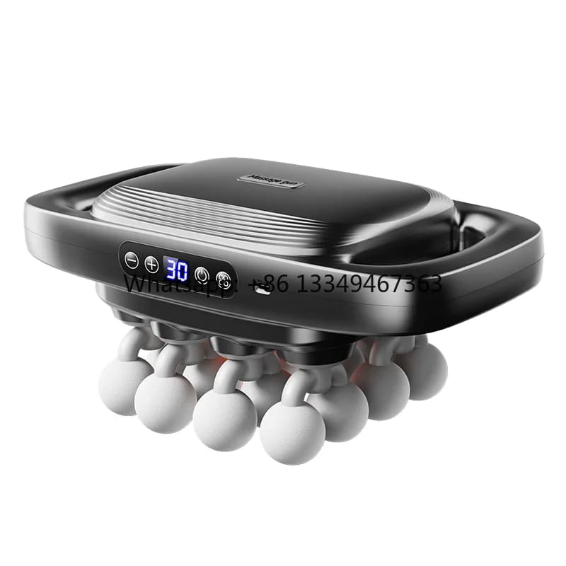 High Power Brush Motor Fascia Gun 16 Heads 30 Speeds Handheld Body Massage Gun Deep Tissue Percussion Muscle Massager 2000mAh 6H