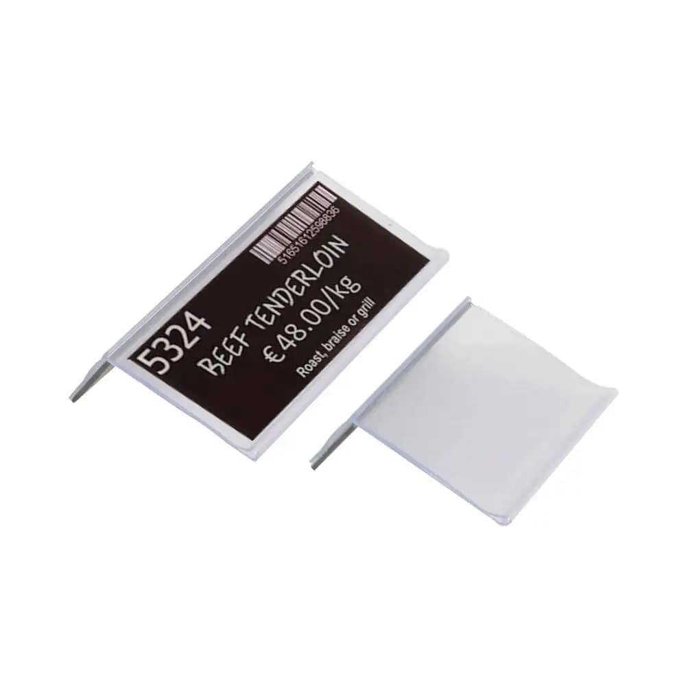 100 pz/lotto cartellino del prezzo a forma di L display supporto rack cartello telaio dati striscia etichetta magnetica per scaffale