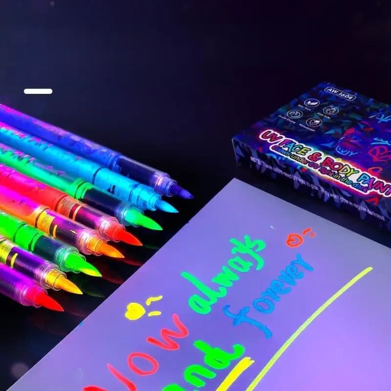Offerta Speciale: Pennarelli Fluorescenti 1/8cs per Studenti e Bambini, Penne Colorate Luminose per Pittura Creativa e Trucco del Viso