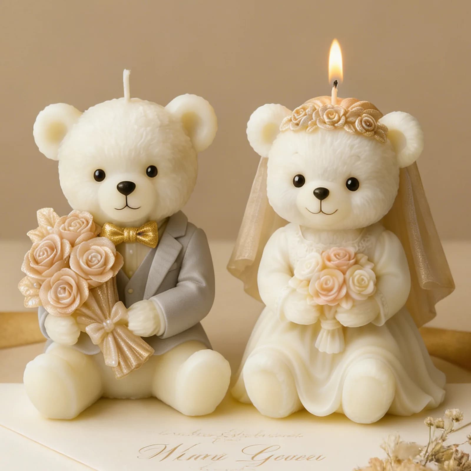 Kit for Creating Handmade Bear Candles, Silicone Stamp for Candles Fai-da-Te, Wedding Accessories