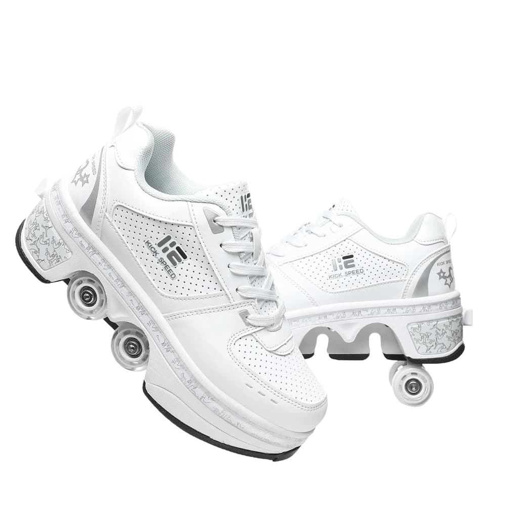 Unisex Four Wheel Skate Shoes Parkour Gymnastics Shoes With Random Deformation Kids Skate Skate Shoes Custom Stage Sports Wheels
