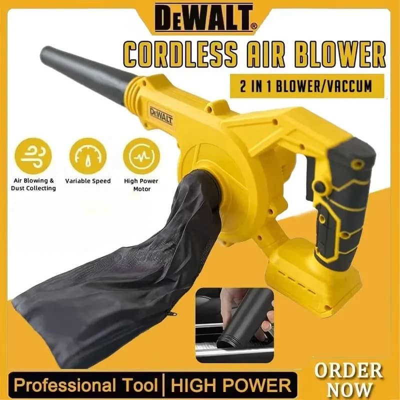 Soffiatore e Aspiratore Elettrico DeWalt Multiuso Senza Fili per Foglie e Polvere, Compatibile con Batterie Dewalt 18V - 20V