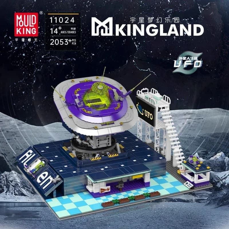 Mould King 2025 Nuovo 11024 Giocattolo UFO Alieno, Blocchi da Costruzione per Ragazzi, Ornamento da Collezione Assemblabile