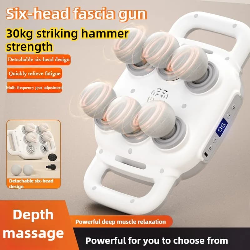 6 Head Bandage Massage Gun Deep Massage for the whole body Wireless Electric Massage High Frequency Muscle Vibration Relaxation