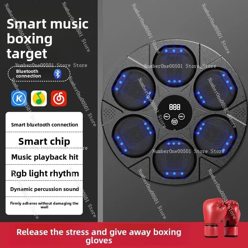 Bluetooth music boxing bag Wall mounted cap Smart boxing training equipment Home fitness training machine for interactive exercises