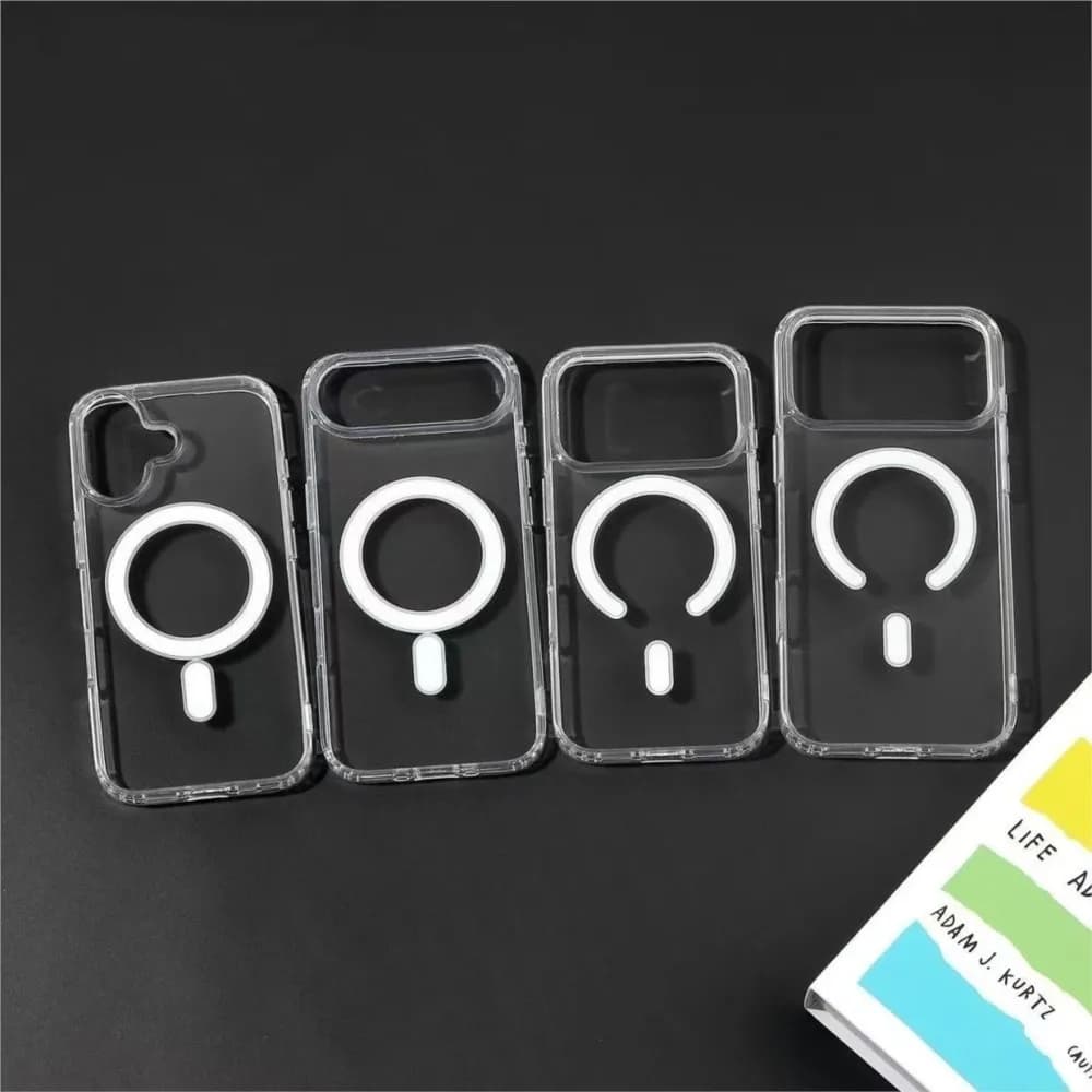 For Magsafe Magnetic Case For iPhone 18 17 16 15 14 13 12 11 Pro Max 16 Plus Wireless Charging Hard Acrylic Clear Cover Coque