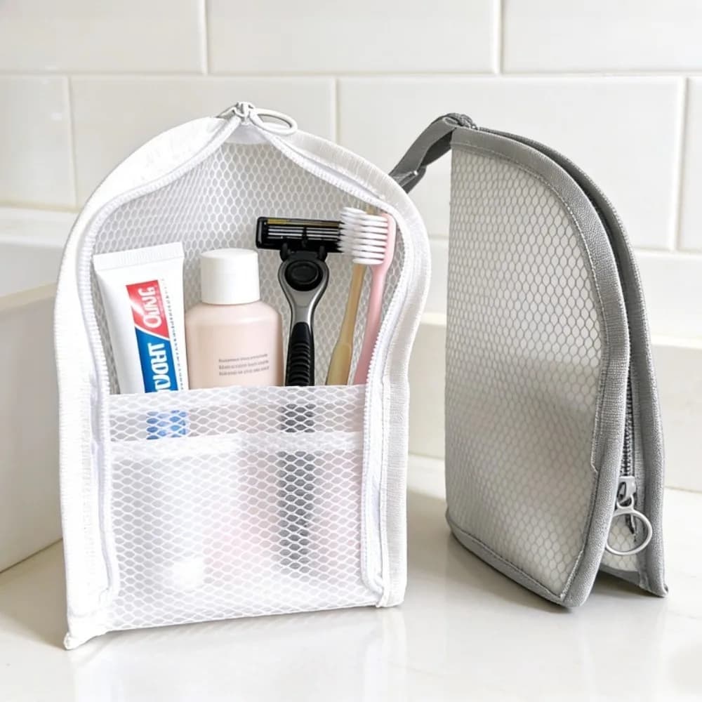 1/2PC EVA Mesh Cosmetic Bag Female Portable Travel Toiletry Bag Toothbrush Makeup Organizer Standing Storage Pouch Wash Pack