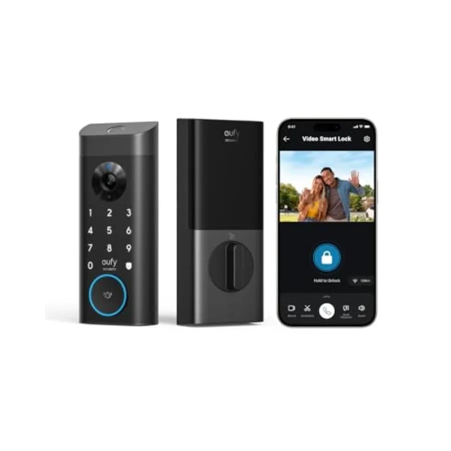 Serratura Intelligente Video E330 3-in-1 con Telecamera, Campanello, Impronta Digitale e Ingresso Senza Chiave, con Wi-Fi e Blocco Automatico per Porta d'Ingresso A