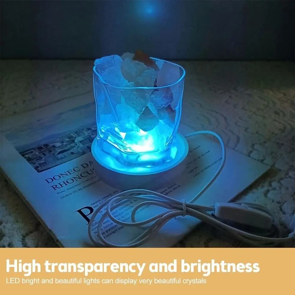 Ornament Stand Wood Night Lamp Base Round 10cm Art Display Holder USB LED Light Dispaly Base living rooms