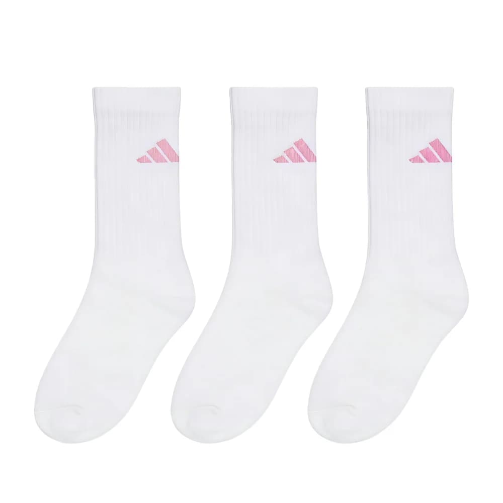 Adidas Confezione da 3 calzini comodi con logo per sport e fitness, antiscivolo e traspiranti, unisex, bianco/rosa, stile alla moda, JN4869